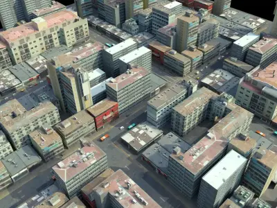 City low poly Free low-poly 3D model