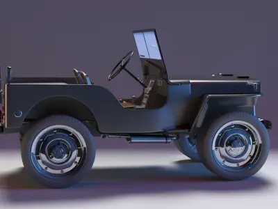 1945 Willys MB Jeep model 3D model
