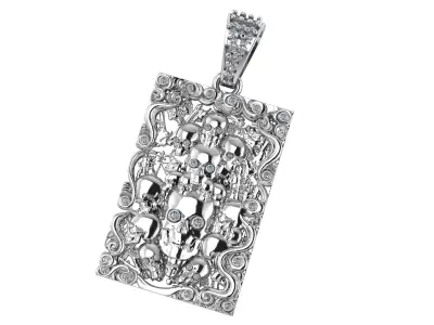 SKULL HEAD PENDANT 3D PRINTABLE MODEL  3D print model