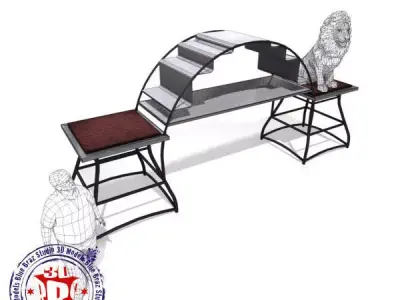 Lions circus metal podium 3D model