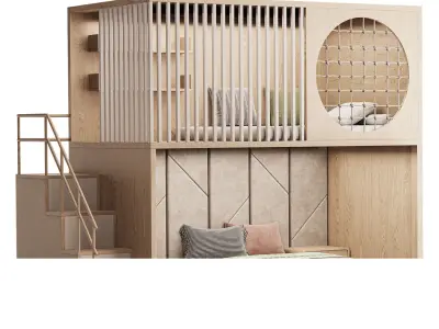 Bunk bed for children 1 3D model