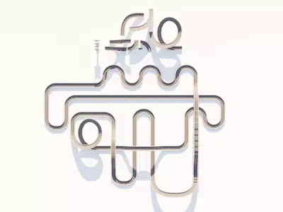 Racing Track Kit for Games - Game Asset Low-poly 3D model