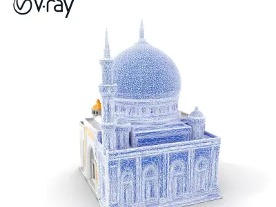 Ornate Mosque Architecture Model Pack with Detailed Dome and ... Low-poly 3D model