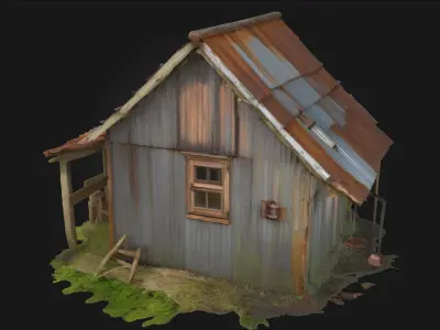 Rustic Cabin Retreat  Cozy Wilderness Escape in 3D Form 3D model