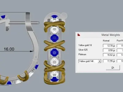 Tiffany Earrings Gold MM-065 3D print model