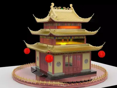 Chinese ancient house  3D model 30