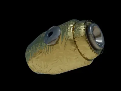 Spaceship gold ball Low-poly 3D model