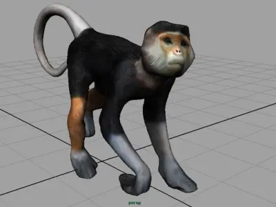 Monkey cat Low-poly 3D model