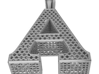 DIRECT CASTING ALPHABET PENDANT Texture 3D print model 3D 3D print model
