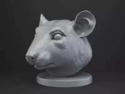 Rat Bust - Animal Figurine 3D print model