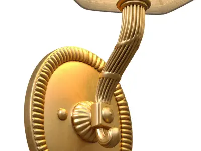 Antique Classic brass sconce Wall lamp with fabric shade 3D model