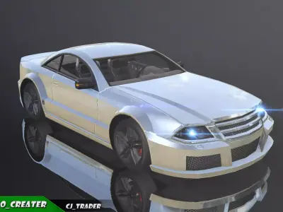 Low-Poly Racing Car Mercedes-Benz SL-Class 3D Model Low-poly 3D model