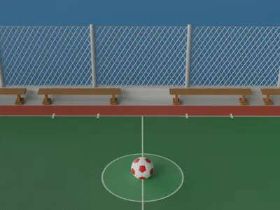 Football Field Low-poly 3D model purchase