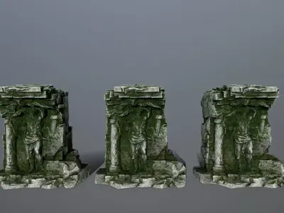 statue stone Low-poly 3D model