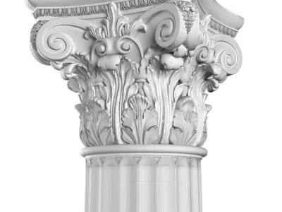Classical round columns 3D model purchase