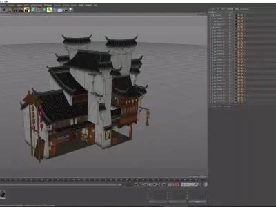 Chinese House 3D model Low-poly 3D model