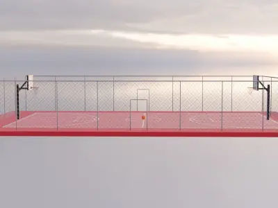 Street BasketBallCourt 3D model