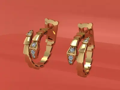 Earrings Snake Bulgari 3D print model