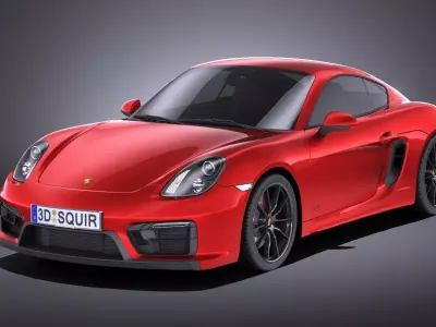 Porsche Cayman GTS 2016 VRAY 3D model