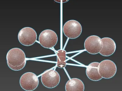 ballslight modern chandelier with balls hanging from ceiling 3D model