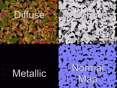 Colorful Couscous Salad model pack Low-poly 3D model