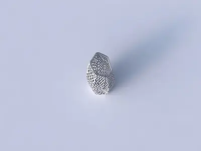 Vase bent hexagon with lattice tiles  3D print model