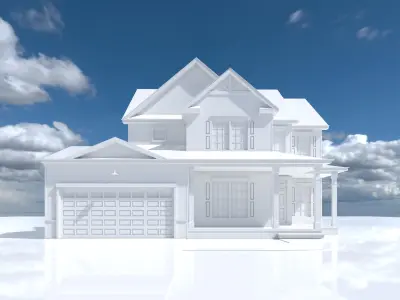 Cape Cod House 2 Low-poly 3D model