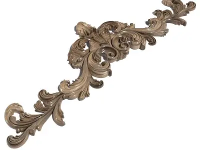Cartouche-016 ornately carved wall bracket 3D model