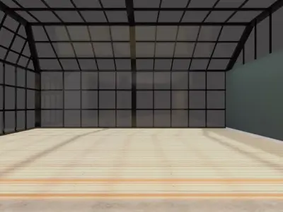 Modern Interior Showroom 3D Showroom Low-poly 3D model