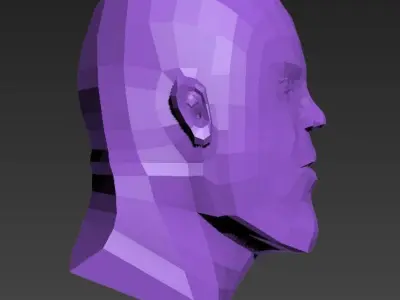 Low poly Thanos Head Model Free 3D model