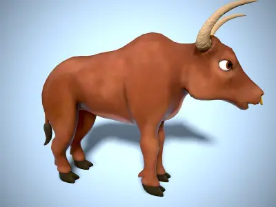 cartoon bull Low-poly 3D model