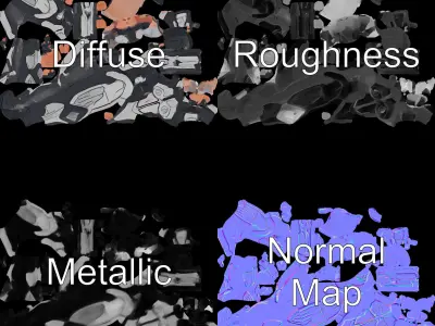 SciFi Warrior Female Character Rigged and Animated Low-poly 3D model