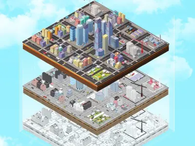 Ultimate Low Poly Megapolis City Pack 3D model