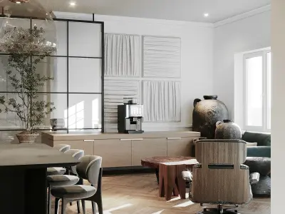 Luxury Office Interior Design Full 3D Scene 3D model 3D model