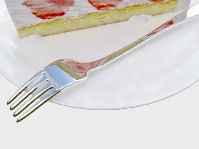 Slice of stawberry cake 3D model