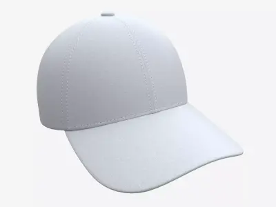 Baseball Cap Fabric Mockup White 3D model