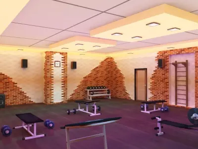 Gym Interior Low-poly 3D model