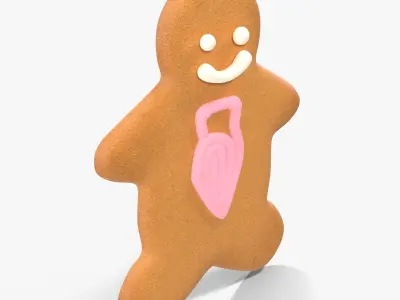 Gingerbread Cookie 6 Low-poly 3D model