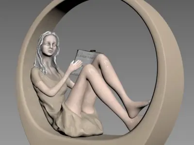 I am a woman sculpture 3D model