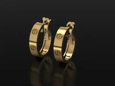 Cartier Earring Love Free 3D model