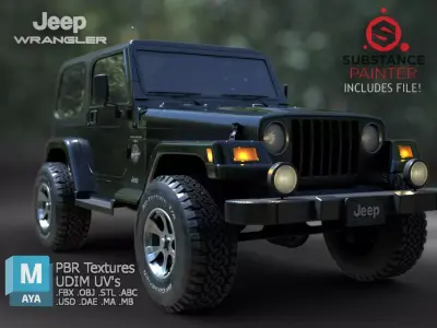 1998 Jeep Wrangler Sahara 3D model