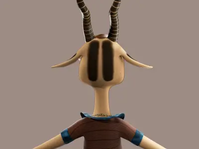  Cartoon Deer NoRig 3D model