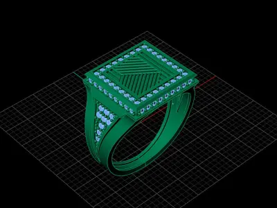 Print Ready STL 3DM  Gents Rings Diamond Men Ring  3D print model 178
