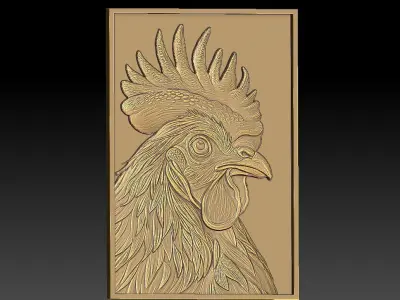 1 rooster CNC Relief Model 3D print model