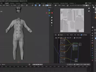 chef outfits - clothyfic  Low-poly 3D model