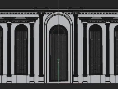 Modern Decorative Palace Facade 3D model