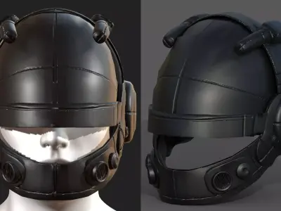 Helmet scifi fantasy futuristic military combat  Low-poly 3D model