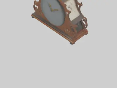 Clock with Picture Frame model Low-poly 3D model