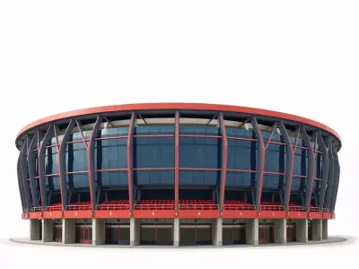 Circular Arena Architecture model pack Low-poly 3D model