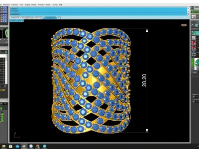 Luxury Multi Row Pave Diamond Ring for Women 4397 3D print model